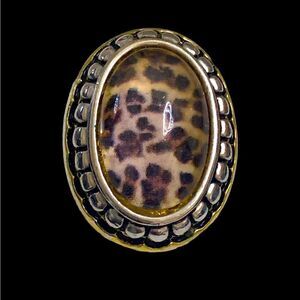 Vintage animal print paperweight design clip back earrings